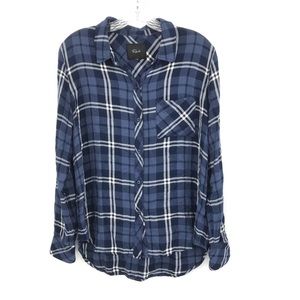 Rails Blue Plaid Button Down Shirt Casual